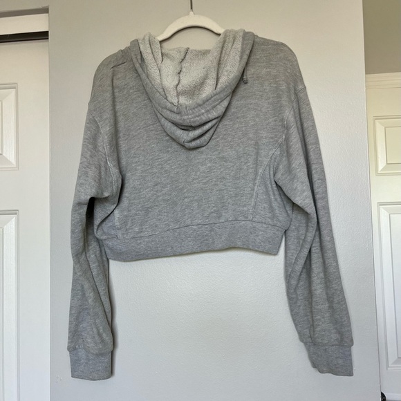 LA Hearts by Pacsun Side Panel Cropped Heather Grey Zip Up Hoodie Size Small - Picture 3 of 4